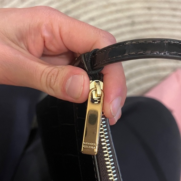 Mansur Gavriel Gaia Shoulder Bag Chocolate Croc NWT - Picture 5 of 8